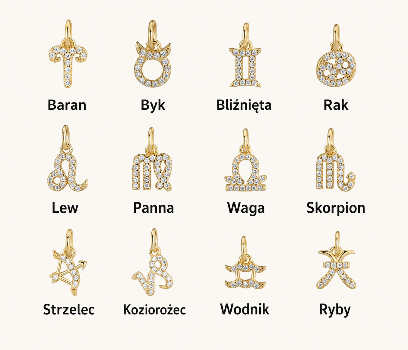 Wisiorek Znak Zodiaku z Cyrkoniami — Poznań